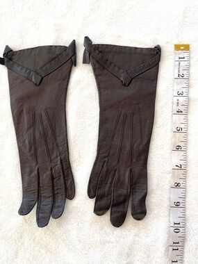 Vintage Real Kid Leather Opera Gloves Made In USA Size 6 3/4 19q